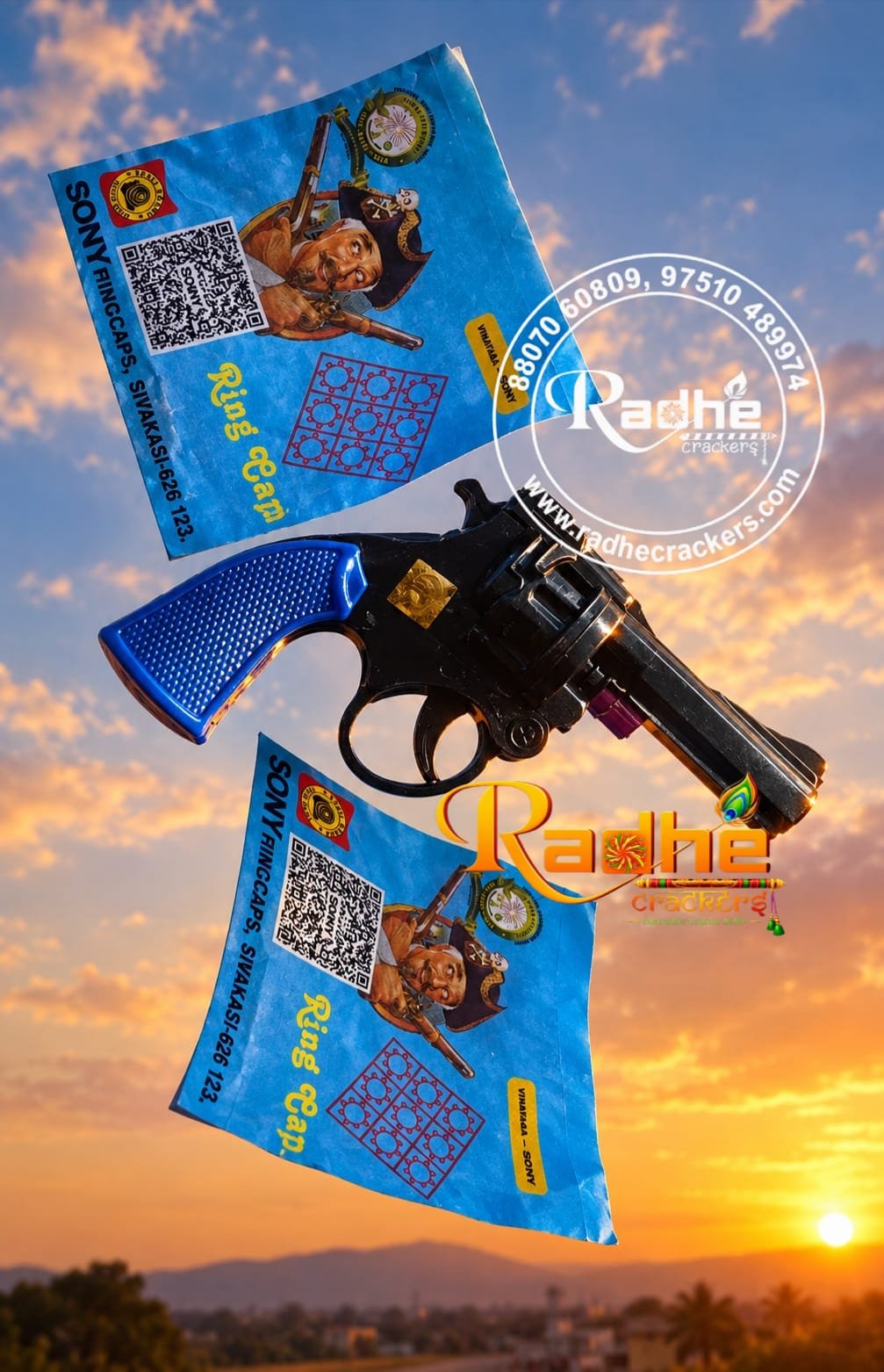 Radhe Colour Gun 0011 & Ring Cap (Multi Colour)